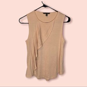 Banana Republic ruffle detail sleeveless top shirt XS blush pink acrylic flowy